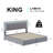 Munachi Upholstered Panel Bed Frame with Headboard Adjustable, Platform Bed Frame with LED Lights Headboard & 4 Drawers, Easy Assembly, No Box Spring Needed-965521430-965521426