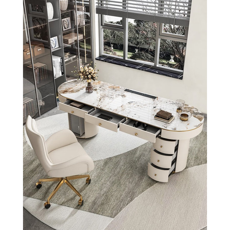 Bureau d'écriture léger et luxueux, H 29,53 po x l 62,99 po x P 23,62 po