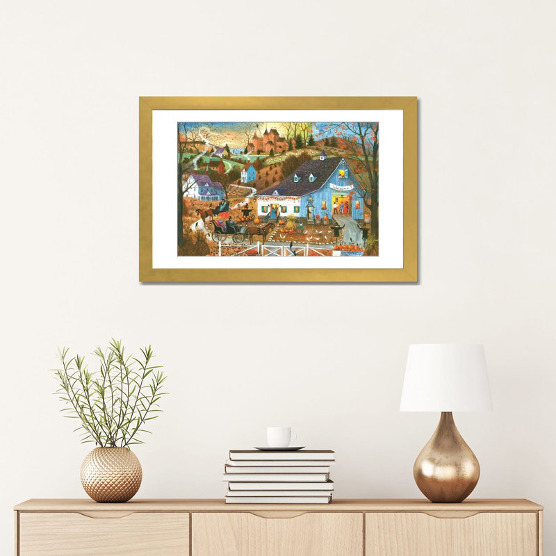 A Magical Evening - Reproduction d'art murale - Papier d'art encadré, 24" x 16", Framed Paper, Gold