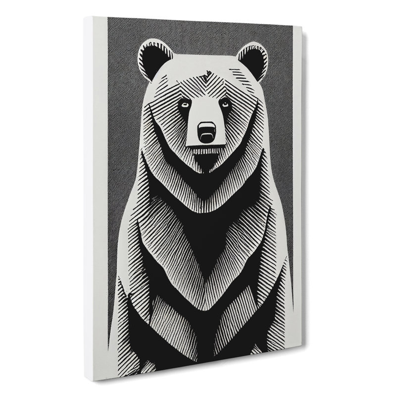 XC1022-1675X Contemporary Bear No.4 Abstract - Wrapped Canvas Print, 60cm H x 40cm W x 3cm D