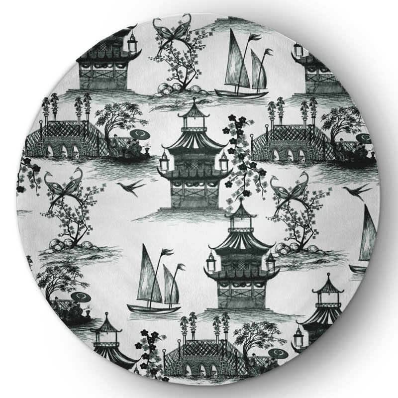 Vestfold Chenille Toile Indoor Rug, Round 5'