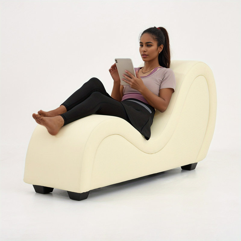 Faux Leather Chaise Lounge, White