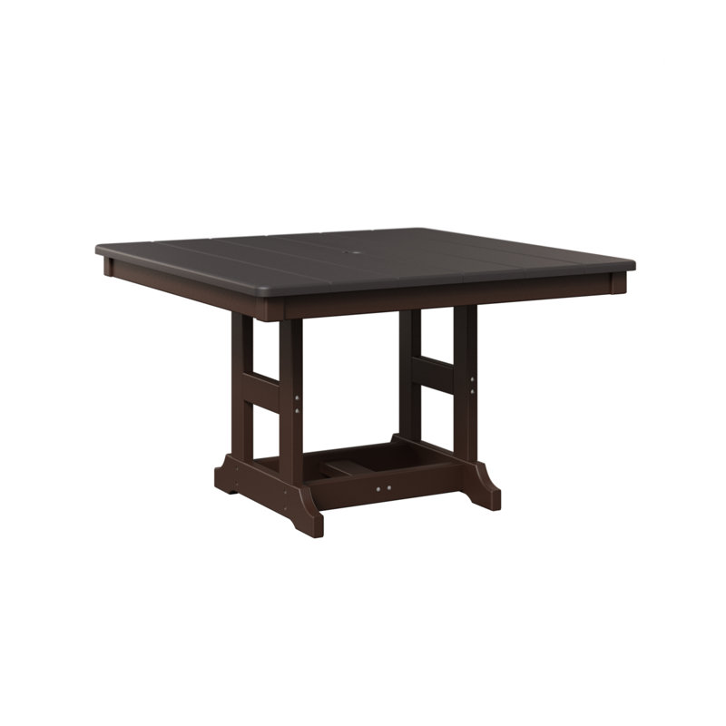Berlin Gardens Kids Comfo 33″ Square Table, Smoke Grey, Chocolate Brown