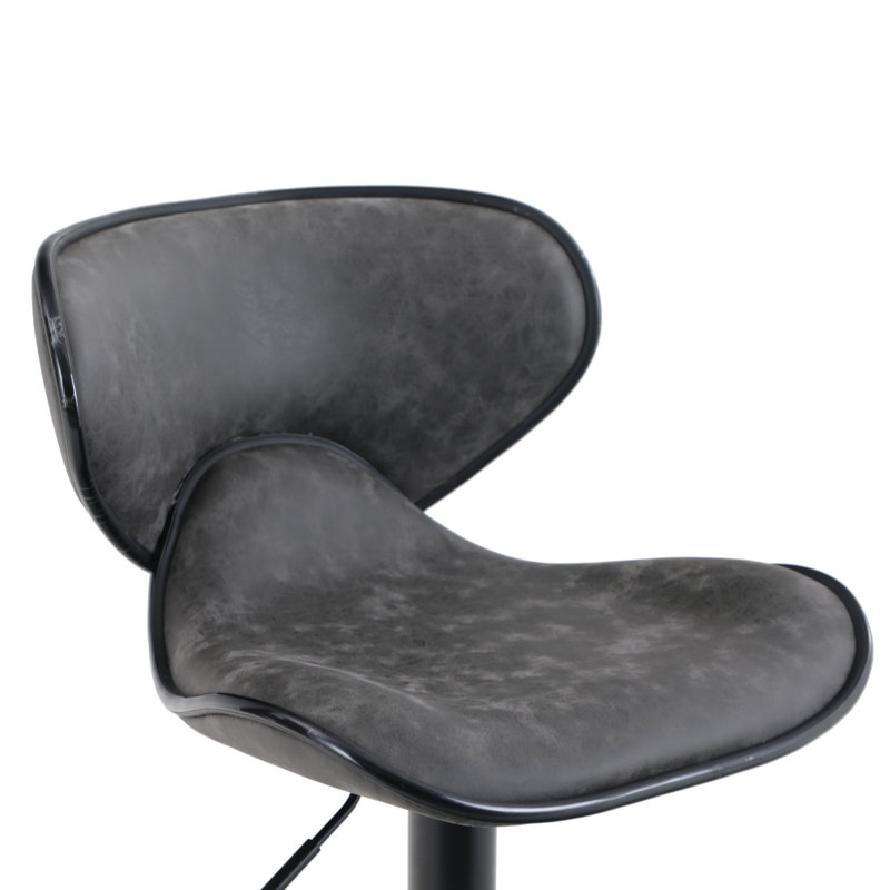 Tabouret de bar pivotant en bois massif à hauteur réglable, Gris