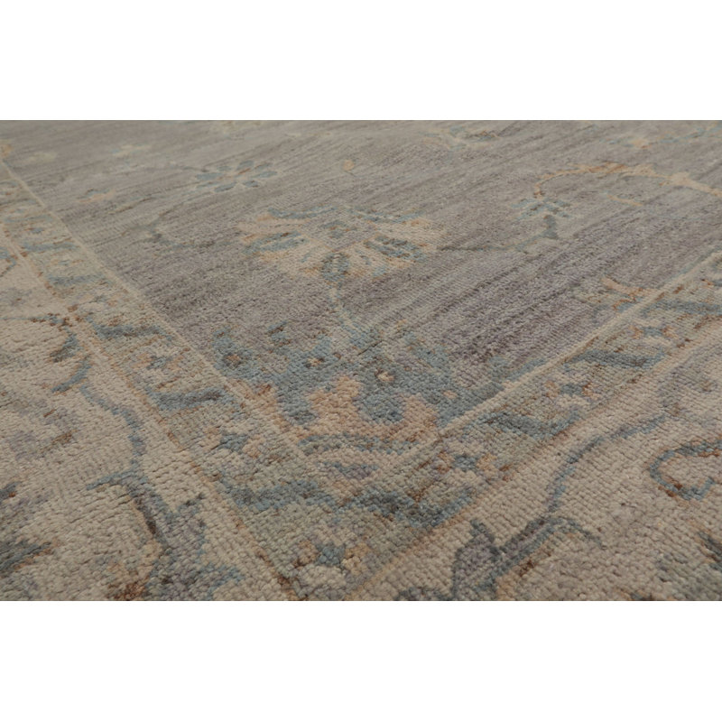 Tapis Oushak traditionnel en laine beige beige traditionnel 9 x 12