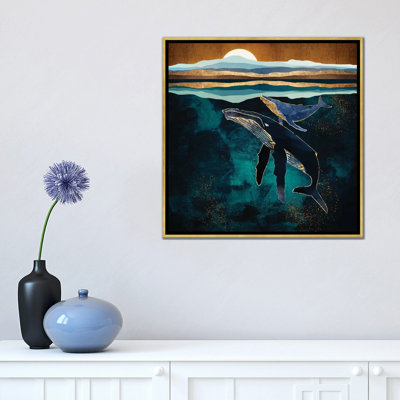 Moonlit Whales - impression d'art graphique
