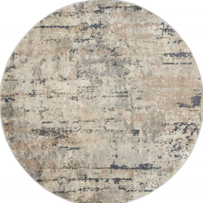 Tapis beige antidérapant tissé à la machine à motif abstrait beige