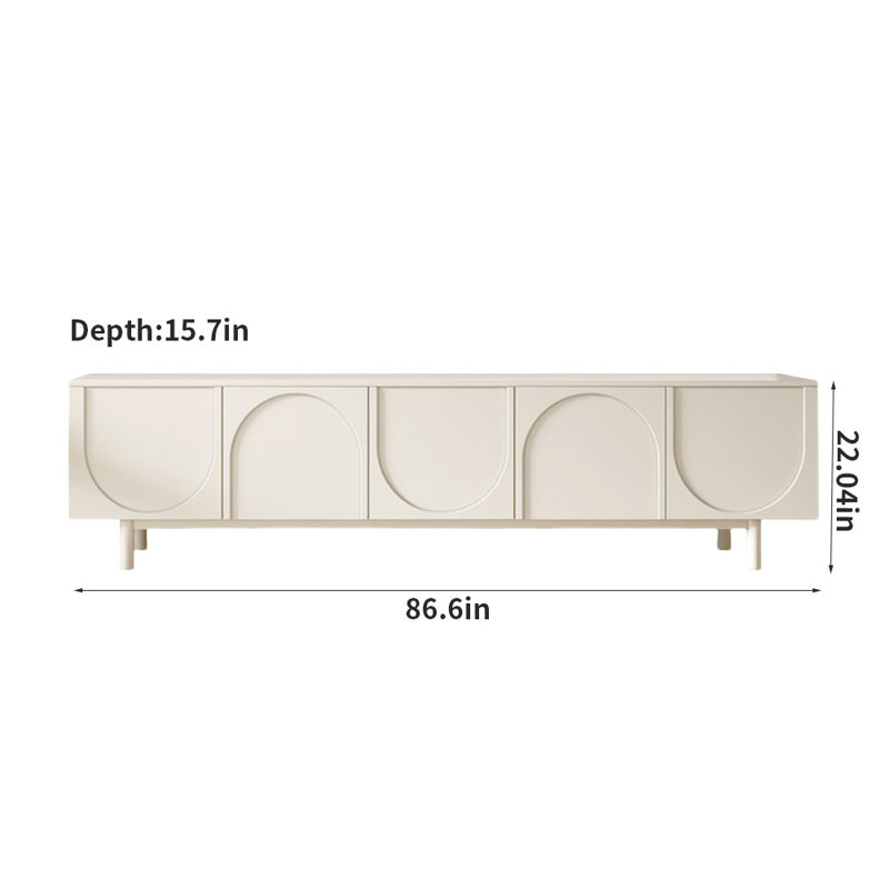 Crédence de rangement simple blanc l 86,6 po Simple