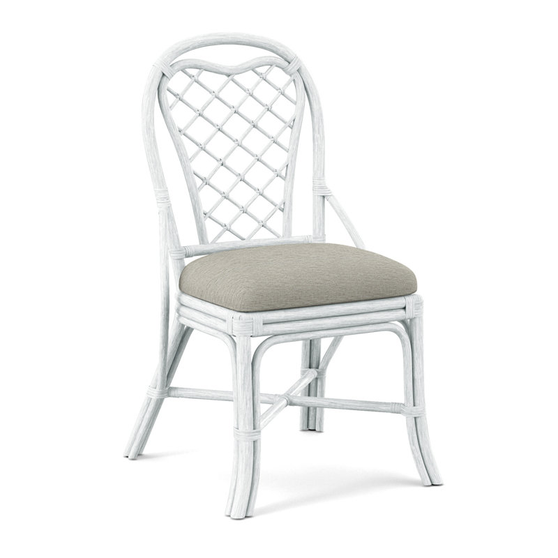 Chaise à dossier Trellis, Beige de base; 0317-85, Blanc givré
