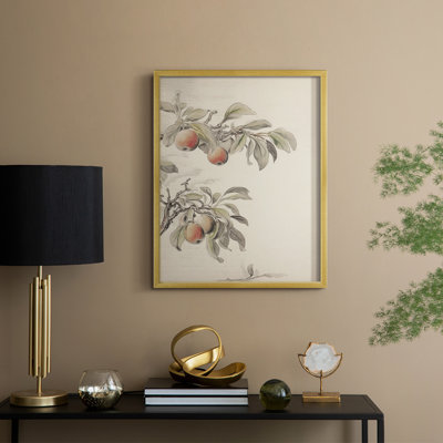 Vintage Floral Print XIV Framed Print - Solid Wood
