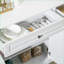 Buffets, armoire de rangement blanche moderne à 2 tiroirs HOMcom Tablettes réglables | Rangement de café | Cadre en panneau de fibres à densité moyenne