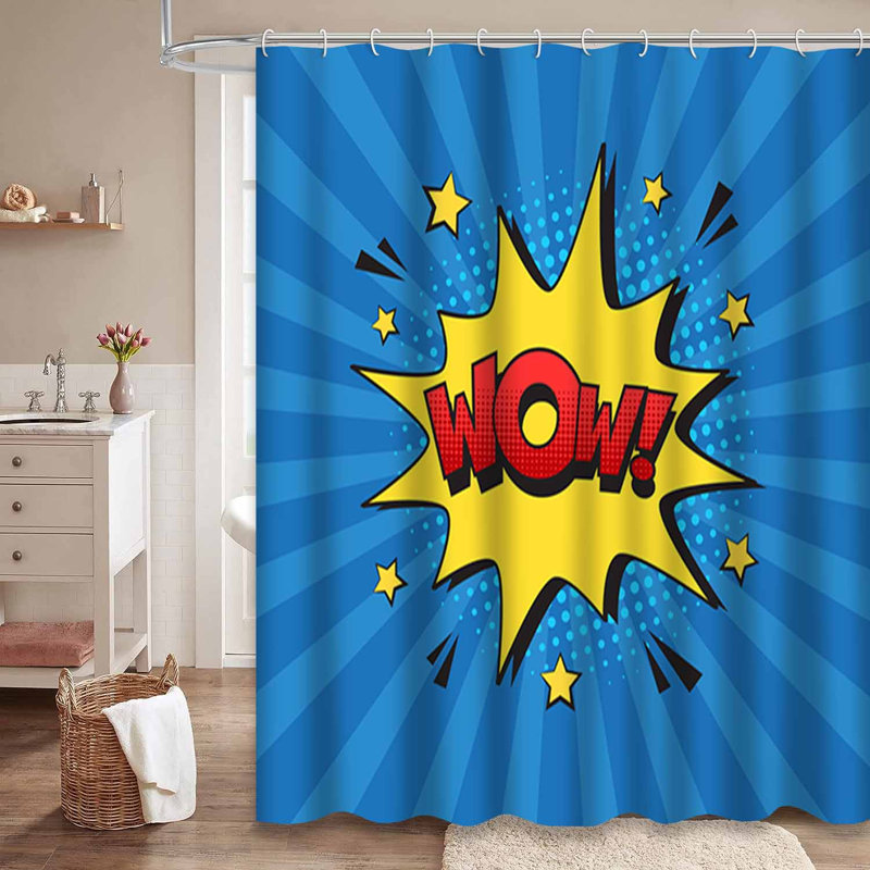 Rideau de douche imperméable rétro en demi-teinte avec 12 crochets, L 72 po x l 72 po