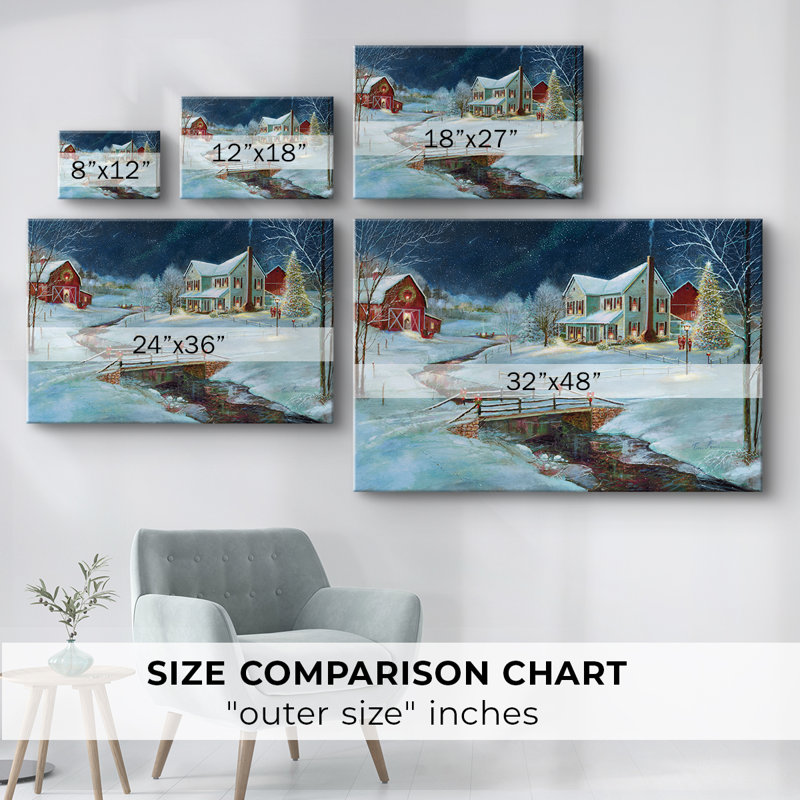 Noël à la ferme - Cavas enveloppés de galerie, H 24 po x l 36 po