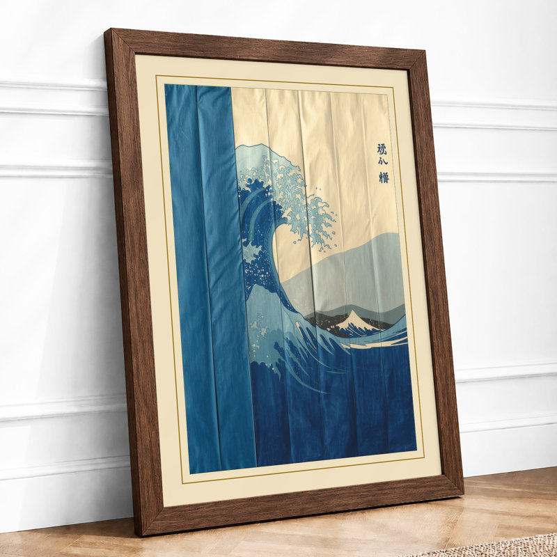 The Great Wave Japandi - Print, Walnut, A4 - 29.7 x 21.0 cm