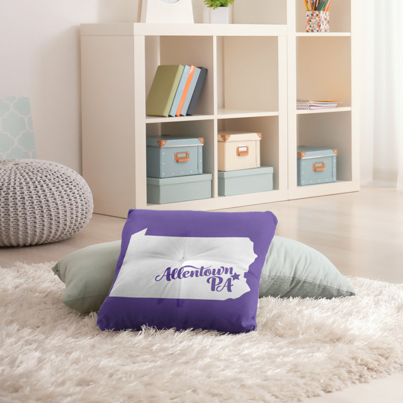 Coussin de plancher touffeté, 26 po x 26 po, Mauve, Allentown