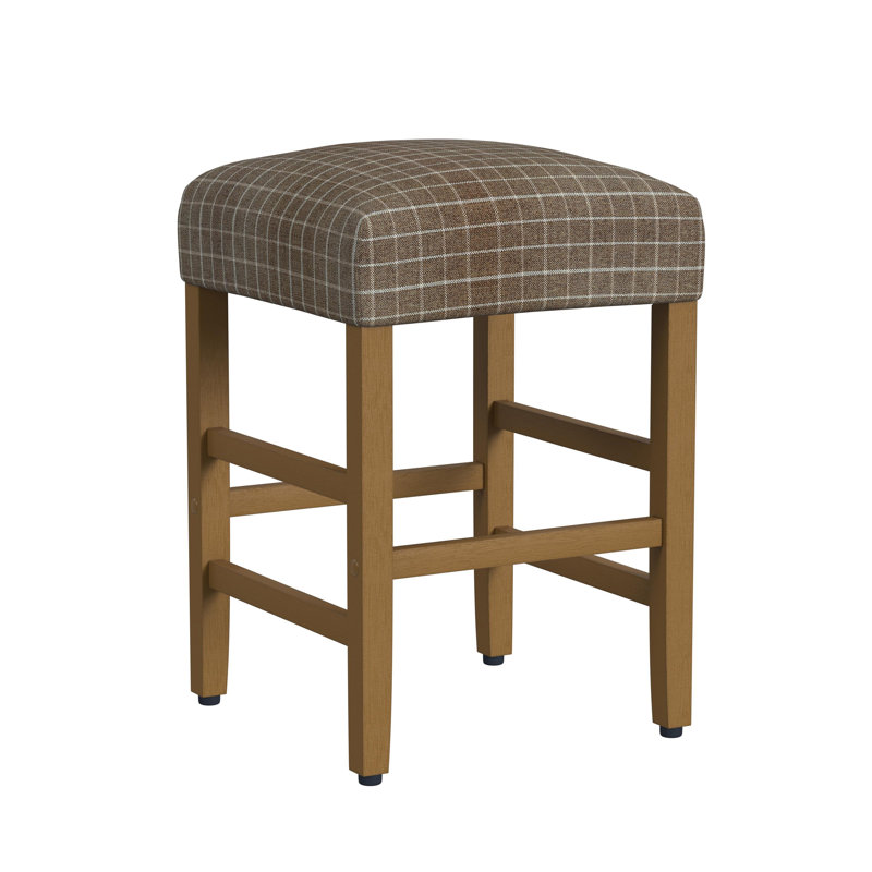 Proxima 24" Seat Height Square Counter Stool, Honey, Brown Windown Pane Print