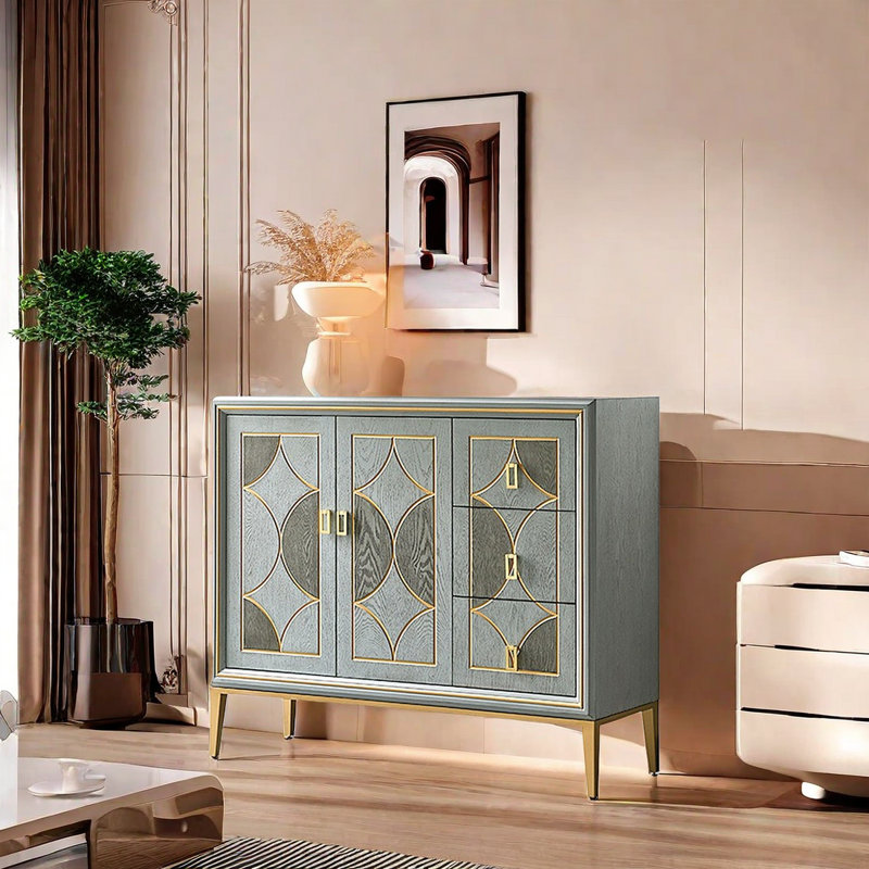 American Vintage Shoe Cabinet Side Cabinet 9 Pair Shoe Storage Cabinet