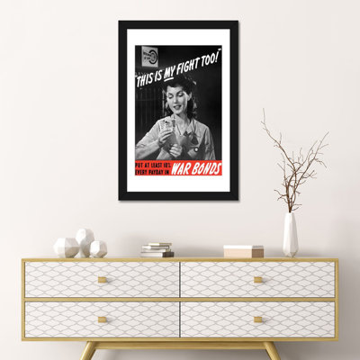 « wwii affiche of a féminin factory worker holding the earn », une publicité rétro sur toile