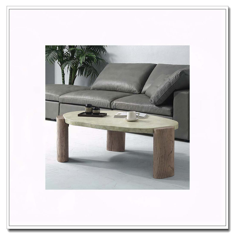 Weathered Grey And Oak Oblong Coffee Table