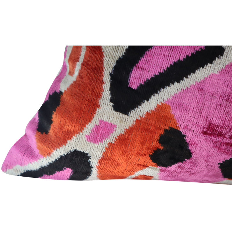 Velvet Rectangular Pillow Cover & Insert, Orange Geometric Shapes