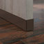 Bureau contemporain en forme de L avec deux tiroirs verrouillables, finition brune