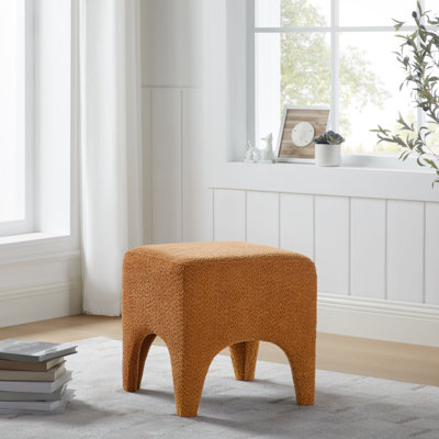 Modern Boucle Upholstered Ottoman, Shoe Changing Stool, Makeup Stool