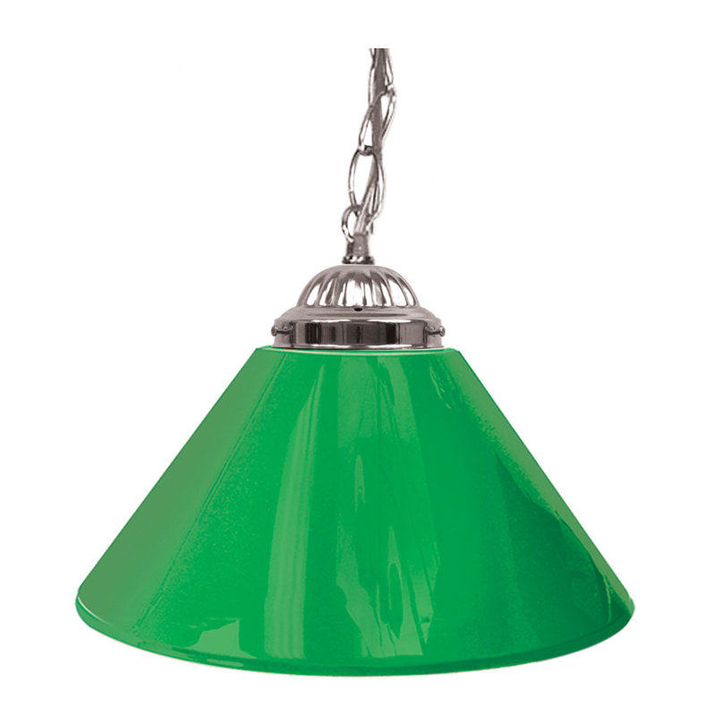 Luminaire suspendu conique 1 lumière Gamya, Vert simple, argent