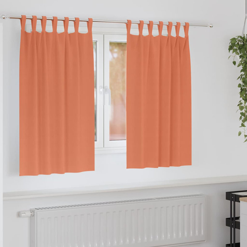 Curtains With Curtains 2 Pcs Polyester, 140cm Width x 140cm Drop, Terracotta