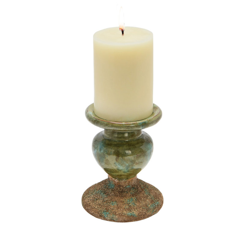 Bougeoir de table Waikiki Zeppelin, Vert vieilli, H 5,3 po x l 4,5 po x P 4,5 po