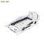 Lit plateforme simple en forme de voiture de course avec roues, blanc