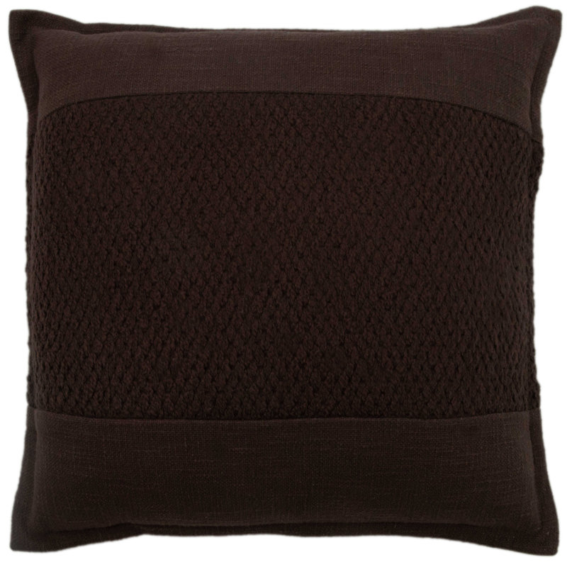 Coussin en coton Colombe, Brun foncé