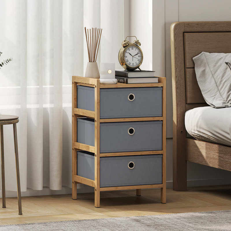 3 Drawer Storage Drawer, Light Grey