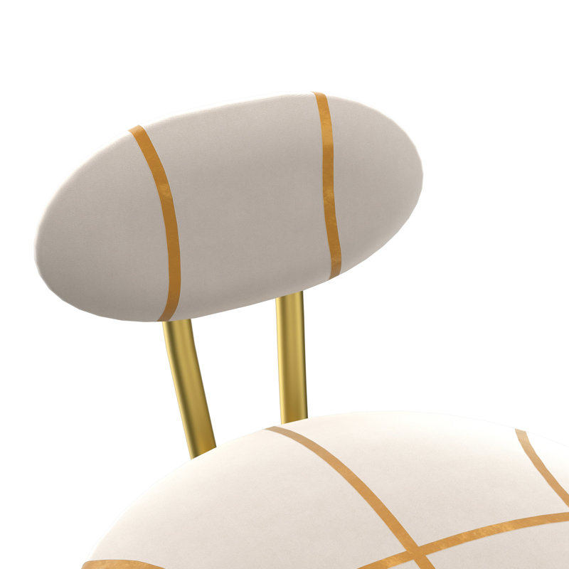 Modern Bar Stools Of 2 With S - Shaped Gold Frame, Comfortable Foam Fill, And Stable Base For Restaurants Velvet Counter Stripe, Footrest, Bars