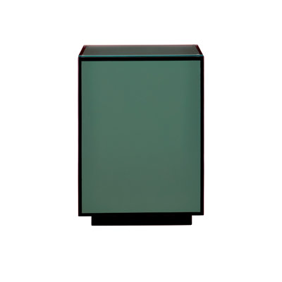 Lacquer Glass Top End Table