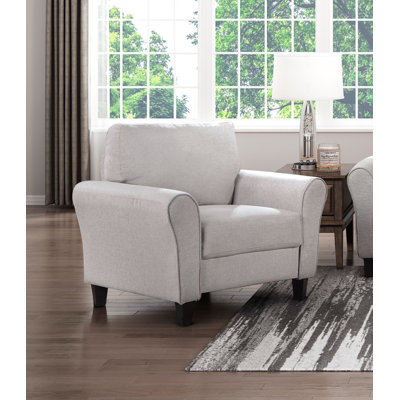 Mobilier de salon moderne avec coussins attachés en tissu texturé de couleur sable transitionnelle moderne