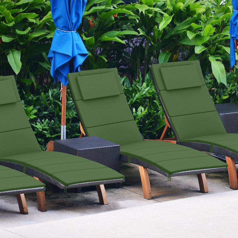 72''L X 21''W X 1.18''T Chaise Lounge Cushion Outdoor, Green