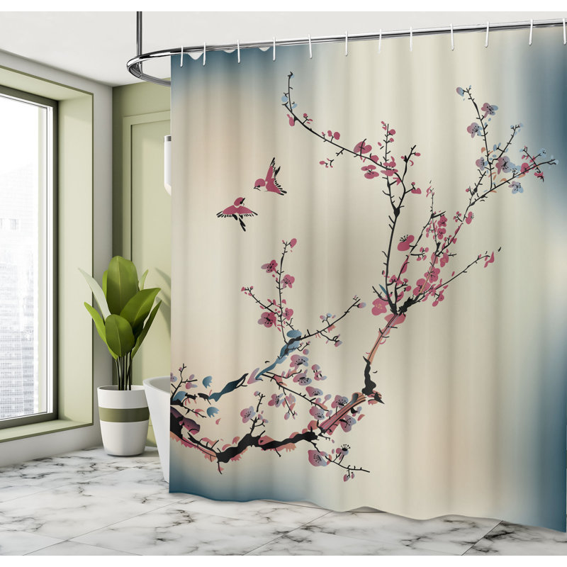 Ensemble de rideau de douche et crochets de la nature, H 70 po x l 69 po, Rose séchée