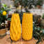 Ensemble de 2 vases de table en grès jaune 2 pièces Colletta