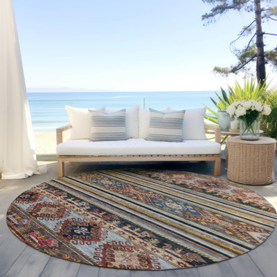 Tapis paprika intérieur / extérieur lavable à la machine Claudian ACN1626
