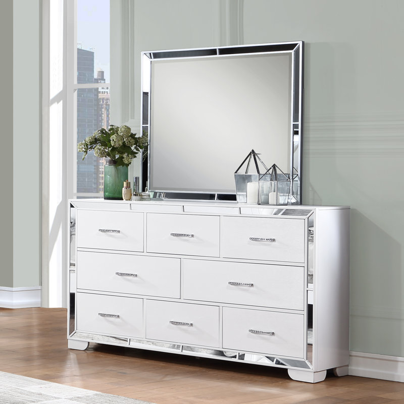 Commode double 8 tiroirs Shorehamby, Blanc