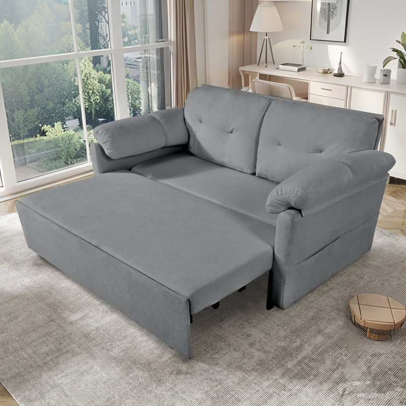 Canapé-lit convertible 71,65 po avec rangement latéral, canapé-lit en chenille moderne 3-en-1 pour salon, chambre à coucher et appartement
