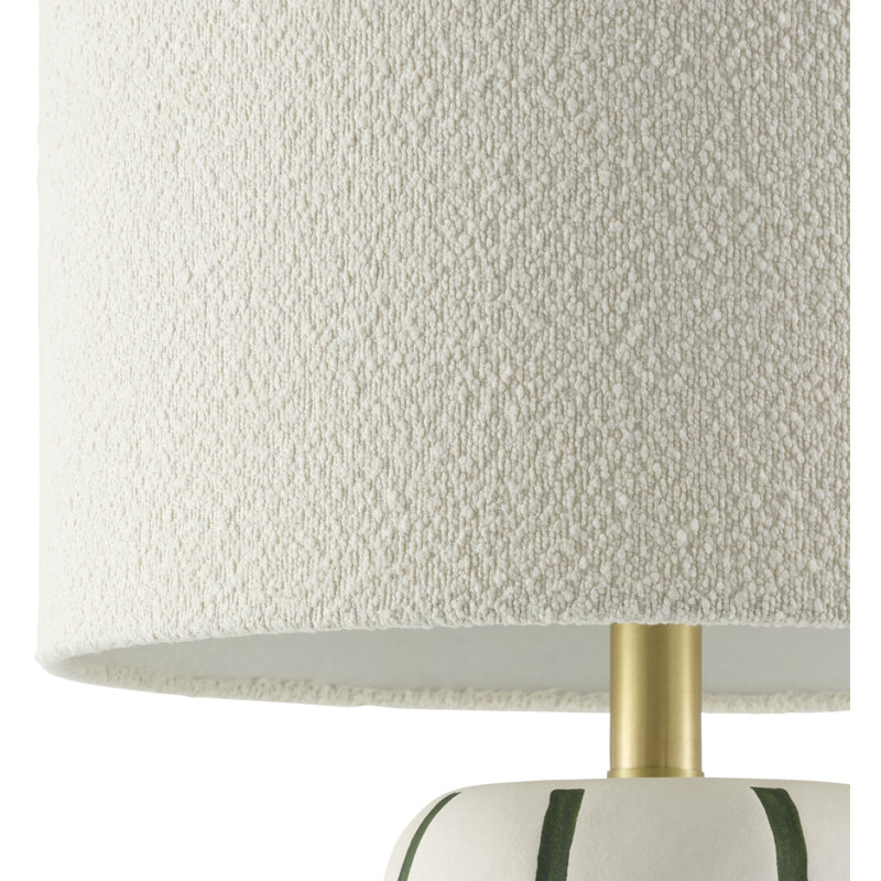 Lampe de table Poelm, Crème/vert, H 20,75 po x l 13 po x P 13 po