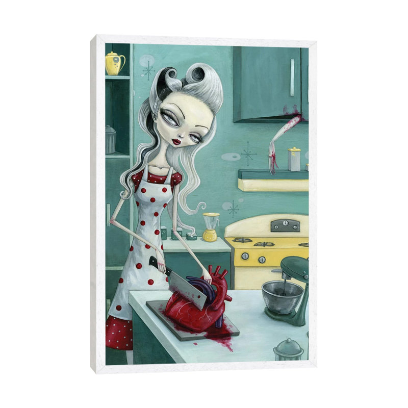 The Everyday Housewife by Megan Majewski - Painting on Canvas, White Framed Canvas, 101.6 cm H x 66.04 cm W