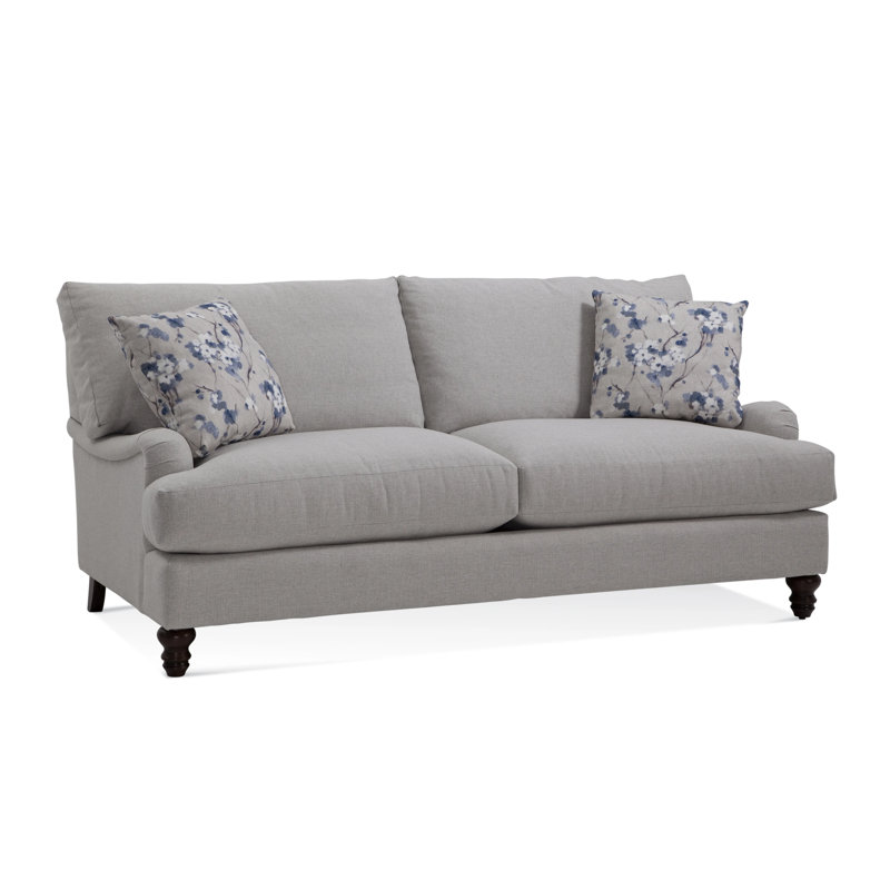 Luna Upholstered 81'' Sofa, Bege/Grey Plaid; 0107-84, Black