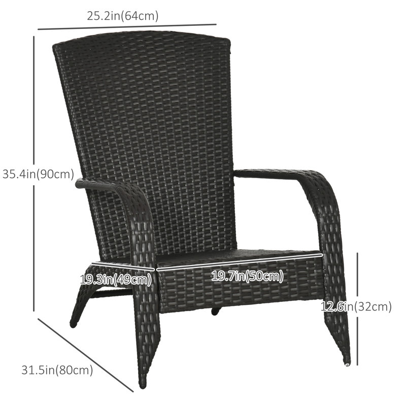 Chaise Adirondack en rotin Neatha