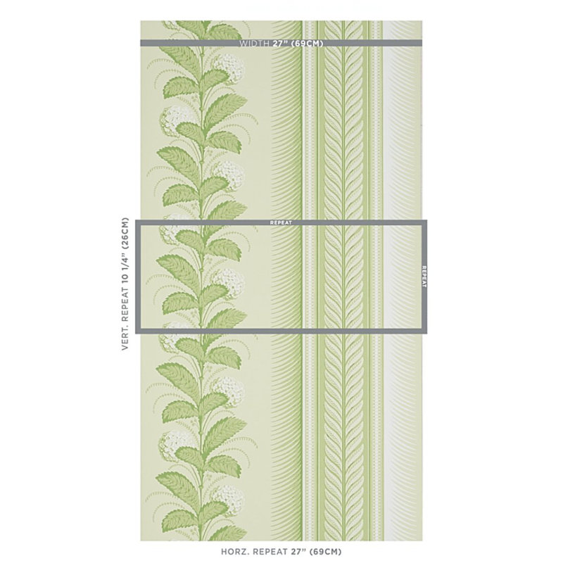 Papier peint Hydrangea Drape, Vert