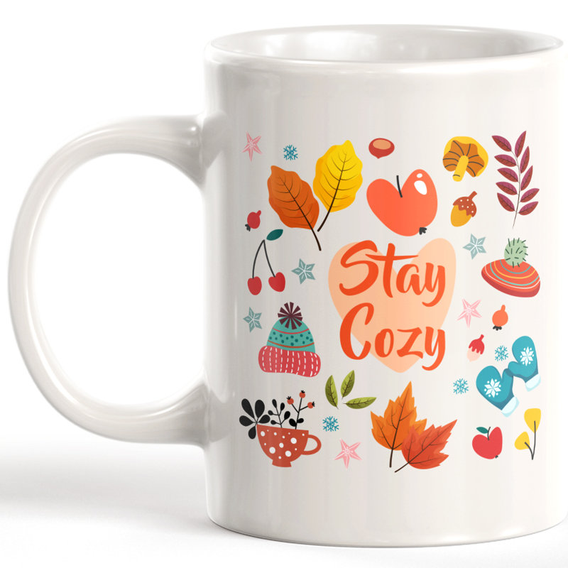 Coffee Mug, 11 oz, Ceramic, Stay Cozy
