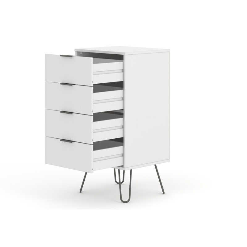 Dufresne 4 Drawer Industrial Design Narrow Chest