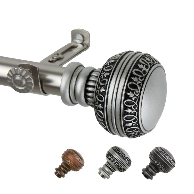 Tringle à rideaux simple Doris, De 28 po à 48 po de largeur, Nickel satiné