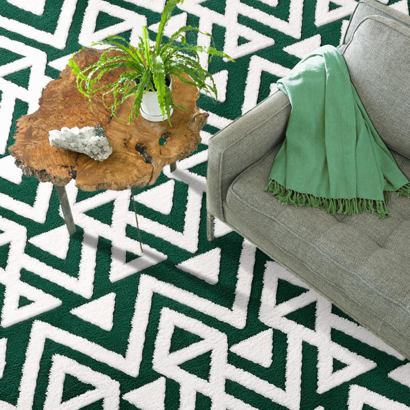 Tapis à texture géométrique luxueux en mousse viscoélastique ultra-douce